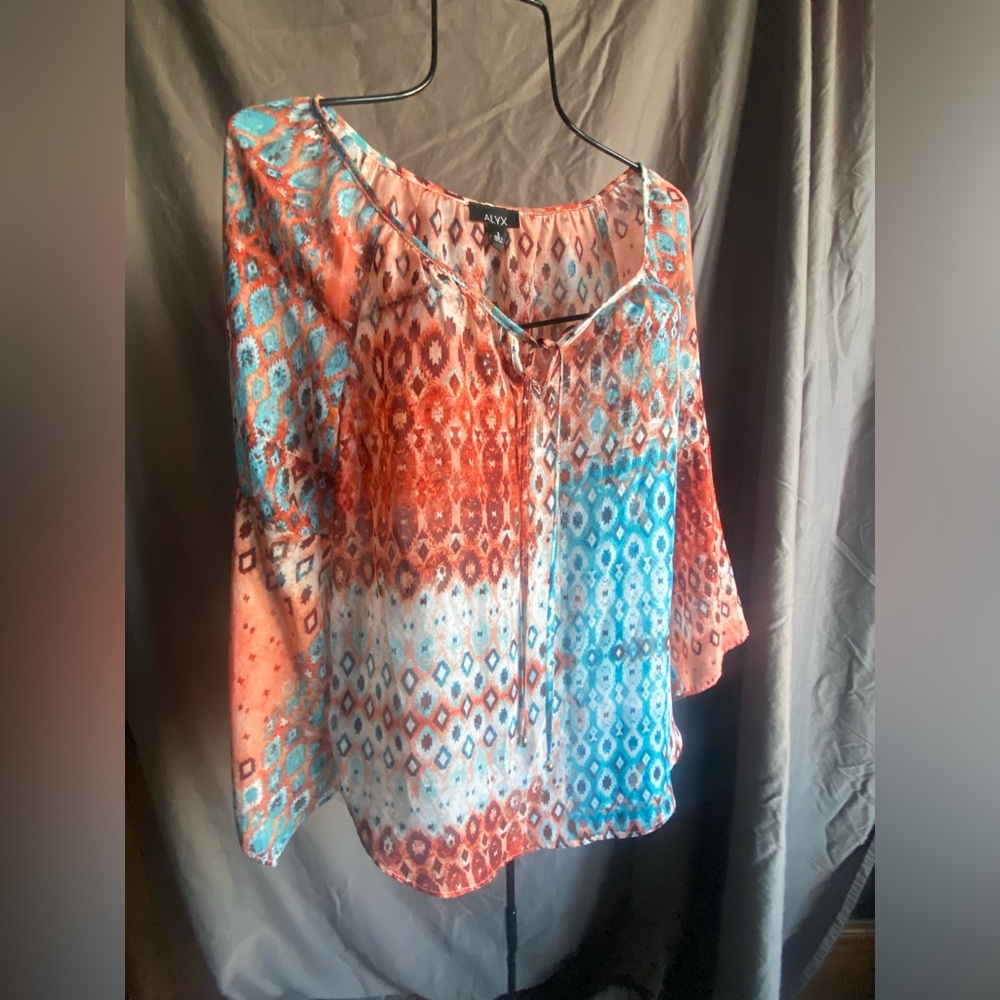 Alyx Women's Boho Multicolor Bohemian Top Small